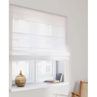 Dekoria Raffrollo Voile Siena, weiß, 160 x 170 cm - Weiß