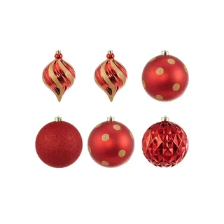 Christmas Decorations Outdoor Weihnachtskugeln 6er Set ¦ rot ¦ Kunststoff Ø: 15.0