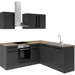 Stella Trading Winkelküche L-Form 220 x 175 cm schwarz