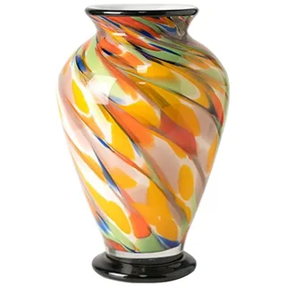 Vaso per l'arredamento Della casa Retro-Glasvase mit Farbverlauf – 30 cm hoch, Bunte Glasvase breiter Öffnung for Kaminsims, Esstisch, Hochzeitsdekoration im Eingangsbereich, Wohnzimmer Vasi(Orange)