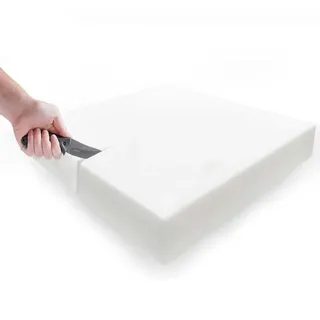 HEANCRIE 15 x 65 x 65 cm, quadratischer Polsterschaum-Sitz, Ersatz für Sofakissen, weiß, hochdichter Schaumstoff, Stuhlpolsterung, Haustiermatratze, DIY-Projekt