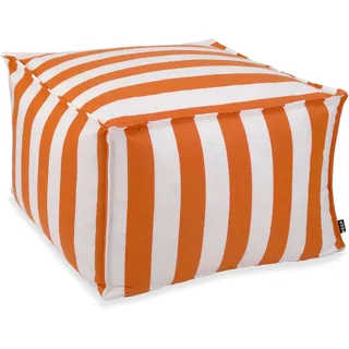 H.O.C.K. Classic Streifen Bean Cube Hocker 55x55x35cm (55x55x35cm, Orange)