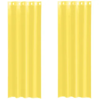 vidaXL Voile Vorhänge Ösen 2 Stk. 0 x 550 cm Gelb
