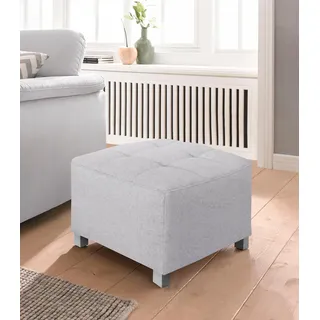 Hocker SIT & MORE "Pablo", silber, B:58cm H:43cm T:58cm, Luxus-Microfaser (90% Polyester, 10% Polyamid);Kunstleder SOFTLUX;Luxus-Microfaser ALTARA NUBUCK (100% Polyester), Hocker, Polsterhocker