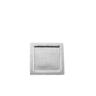 Tablett quadratisch, Reiskorn, Klein Durchmesser 30,0 cm Aluminium vernickelt