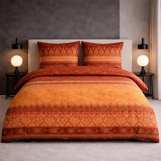 Traumschlaf Mako-Satin Bettwäschegarnitur Amara Kissenbezug einzeln 40x80 cm | terra - orange