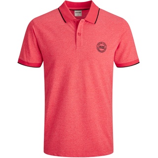 Jack & Jones Herren Kurzarm Poloshirt JCOSIRIGU POLO Slim Fit Bittersweet S