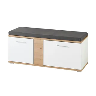 Sconto Schuhbank Sinsao 120 x 50 x 38 cm weiß matt / weiß