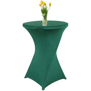Highdi Stretch Stehtischhussen, Spandex Elastische Cocktail Tischdecken für Hochzeit, Geburtstagsfeiern, Party, Bankett, Heim Dekor (dunkelgrün,60x110cm)