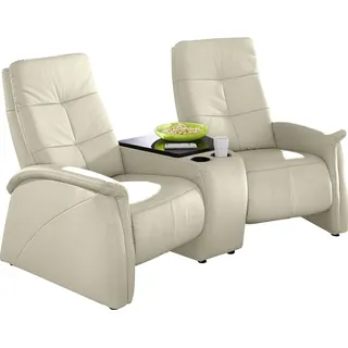 exxpo - sofa fashion "Tivoli, Kinosofa, bequem", beige (keramik), B:207cm H:109cm T:97cm, NaturLeder;Luxus-Microfaser, »Aqua Clean« (50% Polyester, 35% Polyacryl, 15% Polyamid);Softlux-Kunstleder, Sofas, mit Relaxfunktion, integrierter Tischablage und