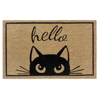 HANSE HOME Kokos Watching Cat 45 x 70 cm Beige