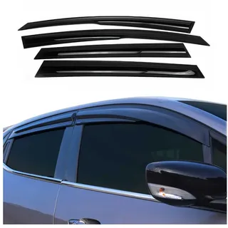 OMAC Lüftungsgitter 4x Windabweiser für Skoda Superb Stufenheck 2015-2025 Acryl Dunkel (4 St), Aerodynamisch, Einfache Montage, Waschstraßenfest schwarz