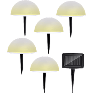 GRUNDIG 5er Set Solar LED Bodenleuchten, Weiß, Warmweiß