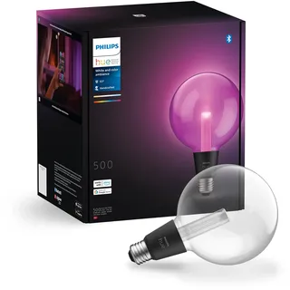 Philips Hue White & Color Ambiance Lightguide smarte LED Lampe, Edison Form, ST70, dimmbare LED Lampen für das Hue Lichtsystem mit 16 Mio. Farben, smarte Lichtsteuerung über Sprache und App