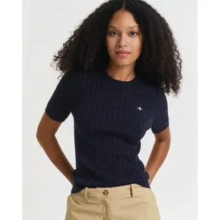 Gant für Damen. 4800105 Jersey Archive Shield Marineblau (L), Lässig, Baumwolle, Kurzarm