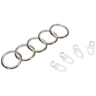GARDINIA Gardinenringe Kreta mit Gleiteinlage Edelstahl-Optik