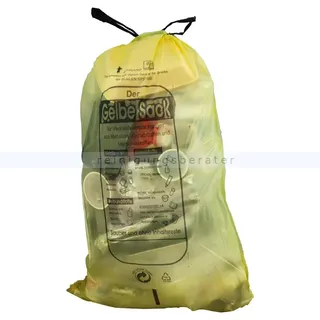 Gelber Sack, der gelbe Müllsack 90 L Stärke: ca. 15 my HDPE, 13 Stück/Rolle, 620 x 880 mm