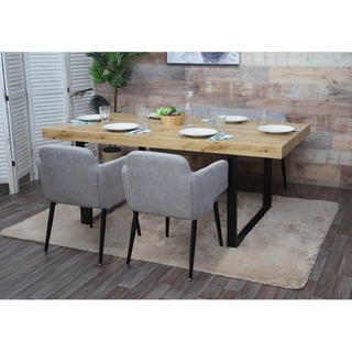 Esszimmer-Set MCW-L13, 2er-Set Stuhl+Sitzbank Esszimmergruppe Sitzgruppe Esszimmergarnitur, Stoff/Textil ~ grau