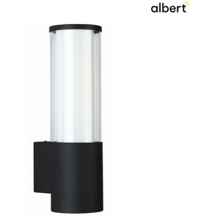 Albert Außenwandleuchte Typ Nr. 0311, IP44, E27 max. 20W (LED), Edelstahl / Acrylglas + Opalglas innen, Schwarz matt ALB-660311