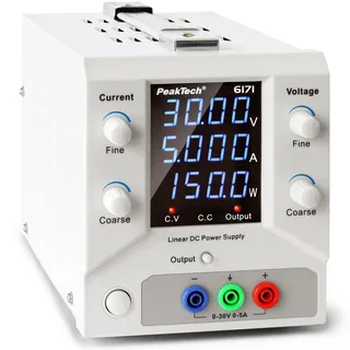 Peaktech 6171-1CH Labornetzteil DC 0-30V 0-5A 150W Labornetzgerät