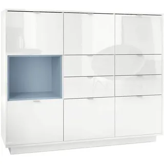 Vladon Highboard 153 x 123 x 37 cm Denim matt / Blau