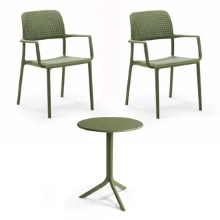 Nardi - Bora Armlehnstuhl (2x) + Step Tisch, agave