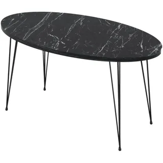 [en.casa] Couchtisch Skævinge 43x90x50cm Marmor, schwarz
