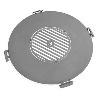 CookKing 222414 Rostfreie Grillplatte Grillrost für Feuerschale 102 cm mit vier