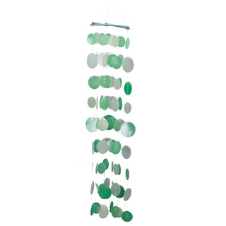 relaxdays Windspiel Capiz Windspiel bunt, B grün|weiß 18 cm x 110 cm x 15 cm