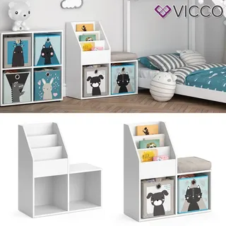 Vicco Kinderregal Luigi 90 x 30 x 90 cm Spanplatte weiß