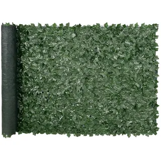 VEVOR Efeu Sichtschutzzaun, 2440 x 1830 mm Künstliche Grüne Wand, Efeu Zaun mit Verstärktem Gelenk, Kunsthecken Weinblatt Dekoration für Garten...