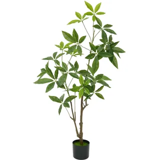 Zstar 120cm Künstlicher Geldbaum,Groß Kunstpflanzen im Topf mit lebensechten Laubzweigen, Große Künstlicher Geldbaum wie echt Moderne Dekoration Kunstpflanzen für Büro, Zuhause,Innen,Außendekoration