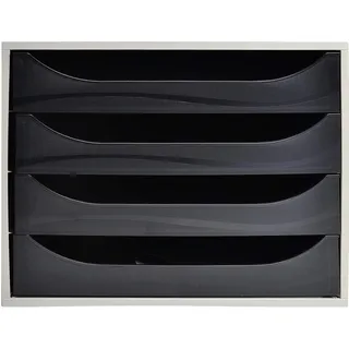 Exacompta Schubladenbox Ecobox 4 Schübe grau/schwarz