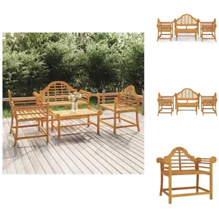 vidaXL 4-tlg. Garten-Lounge-Set Massivholz Teak -  Gartenmöbel-Sets - Braun