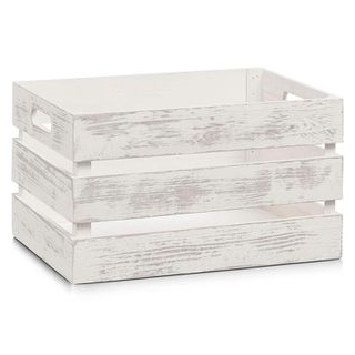 Zeller Holzkiste 15131 Aufbewahrungskiste, Holz, weiß, 35 x 25 x 20,5cm, Vintage