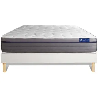 BETT Actiflex zen Taschenfederkern und Memory-Schaum 140 x 220 cm h1 - Kit Bettgestell Weiß