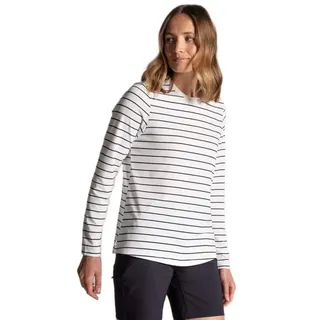 Craghoppers Nosilife Akona Langarm-T-Shirt Weiß/Blau 40