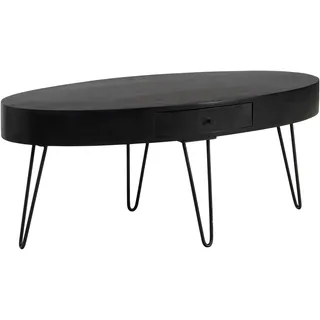 Wohnling Couchtisch Schwarz Mango 100 x 50 x 40 cm