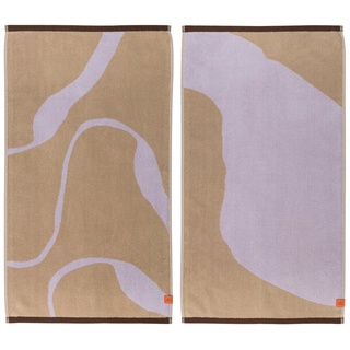 Mette Ditmer - Nova Arte Handtuch, 50 x 90 cm, sand / lila (2er-Set)