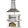 Grillkamin Venedig mit Edelstahlhaube 110 x 65 x 210 cm weiß/Edelstahl
