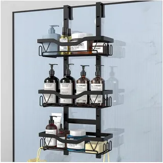 LuxusKollektion Duschregal Duschablage Hängen Ohne Bohren Duschwand Duschgel Schwarz 3 Schichten schwarz