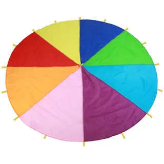 Fafeicy Riesiger bunter Regenbogen Fallschirm Spielzeug für Kinder, 3 Meter Durchmesser mit 16 Griffen, perfekt für Indoor und Outdoor Spiele, Übungsspielzeug, Kinderspiel-Fallschirm