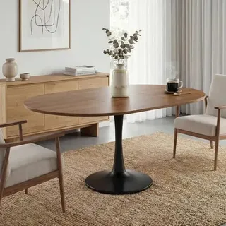 Esstisch Rund Ausziehbar, Küchentisch 100/140x100x75 cm, Esstisch Rund für 2-6 Personen, Esszimmertisch Ausziehbar für Multifunktionale Räume (A