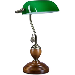 Relaxdays Bankerlampe Grün