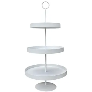 Grafelstein Etagere LENJA weiß aus Metall modernes Design 3-stöckige Metalletagere