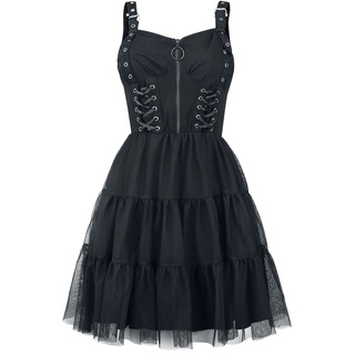 Vixxsin - Gothic Kleid knielang - Selkie Dress - S bis M - für Damen - Größe S - schwarz - S