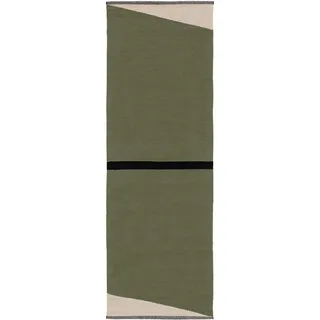 benuta Pop Baumwollteppich, Grün, Textil, Abstrakt, Rechteckig, 70x200 cm Gots, für Fußbodenheizung geeignet, Teppiche & Böden, Teppiche