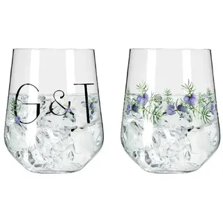 Ritzenhoff Schnapsglas Ritzenhoff Botanic Lights Gin Tumbler 2er #5 #6 RDT H23, Kristallglas bunt|weiß