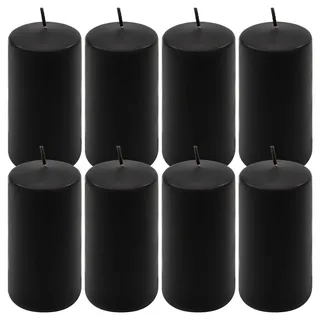 Stumpenkerze schwarz Höhe 10 cm Ø 5 cm lange Brenndauer Rund-Kerze Säulenkerzen Kerzen-Deko Tafelkerzen Weihnachts-Kerzen Hochzeit (8)