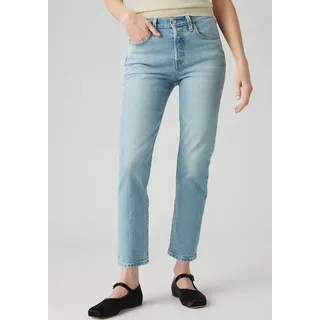 Levi's Damen Jeanshose 501 Crop High Rise, Straight Fit, Blau (No Rush), W25/L30 - 25W / 30L
